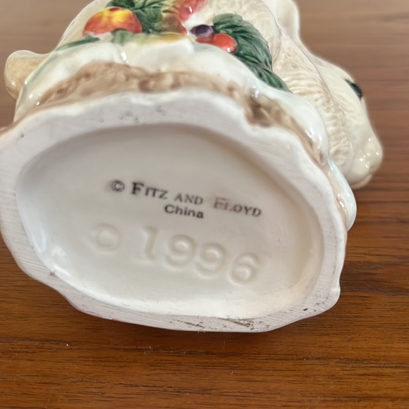 Fitz & Floyd Snowy Woods Bunny Rabbit Covered Jar Canister Trinket Dish - Picture 7 of 7